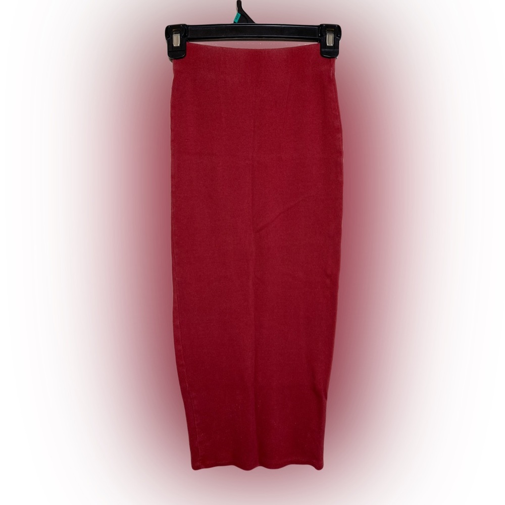 Zara Maxi Stretch Skirt Small Brick Red